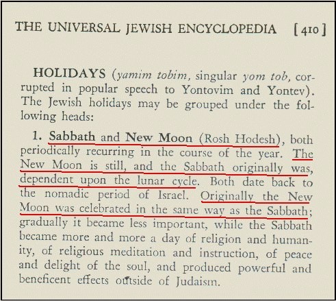Originally the new moon was celebrated in the same way as the Sabbath